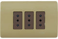 PLACA GENESIS ARMADA C/TOMA CORRIENTE TRIPLE 10A 250V DORADO