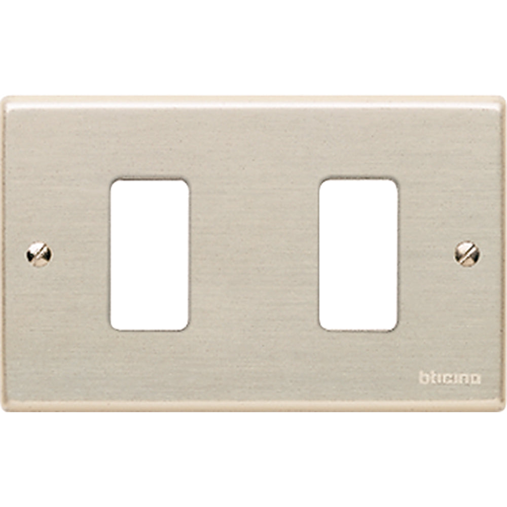 PLACA 2 PUESTOS ALUMINIO OXIDAL C/TORNILLO 503/2 BTICINO