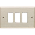 PLACA 3 PUESTOS ALUMINIO OXIDAL C/TORNILLO 503/3 BTICINO
