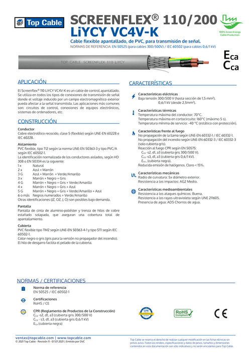 CABLE FLEXIBLE APANTALLADO 3X1.0MM SCREENFLEX