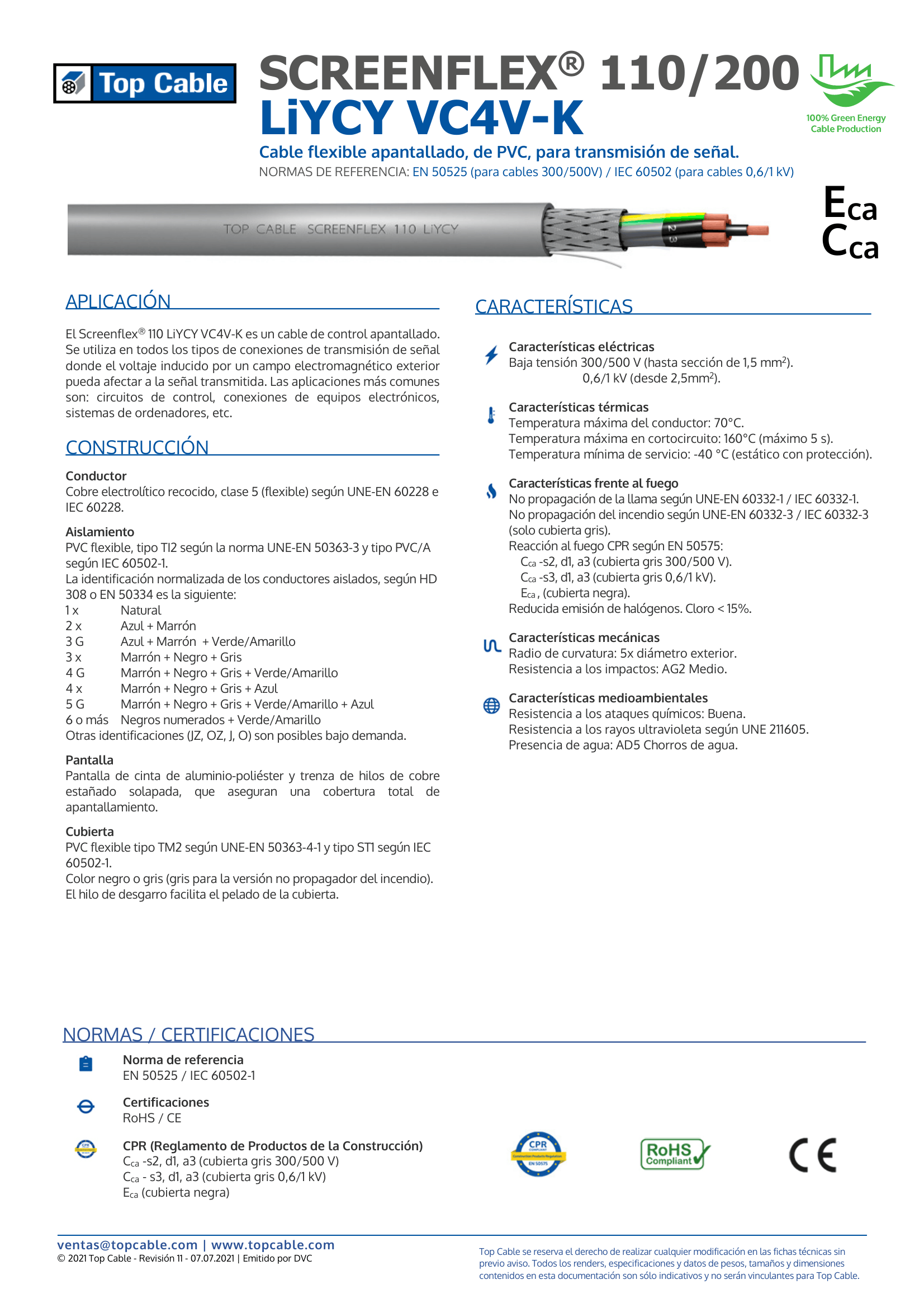 CABLE FLEXIBLE APANTALLADO 4X1.5MM SCREENFLEX
