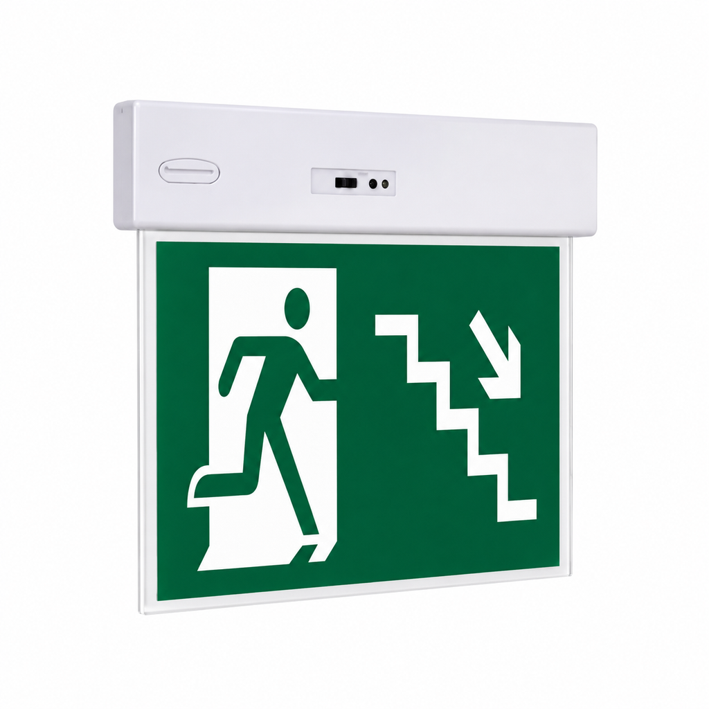 LETRERO "SALIDA" EMERGENCIA "SALIDA ESCALERA" DOBLE CARA