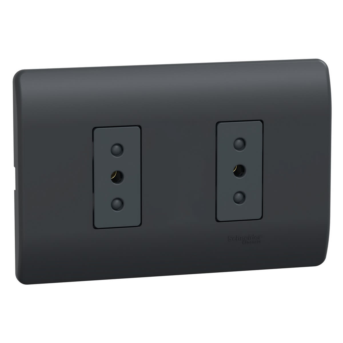 PLACA GENESIS ARMADA C/TOMA CORRIENTE DOBLE 10A 250V BLACK
