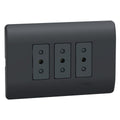 PLACA GENESIS ARMADA C/TOMA CORRIENTE TRIPLE 10A 250V BLACK