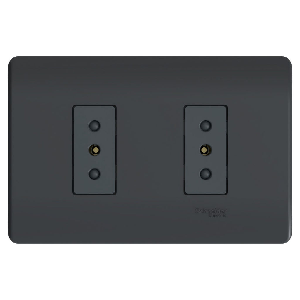 PLACA GENESIS ARMADA C/TOMA CORRIENTE DOBLE 10A 250V BLACK