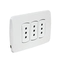 PLACA MILUZ ARMADA C/TOMA CORRIENTE TRIPLE 10A 250V BLANCO