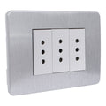 PLACA ORION ARMADA C/TOMA CORRIENTE TRIPLE 10A 250V ALU COSMIC