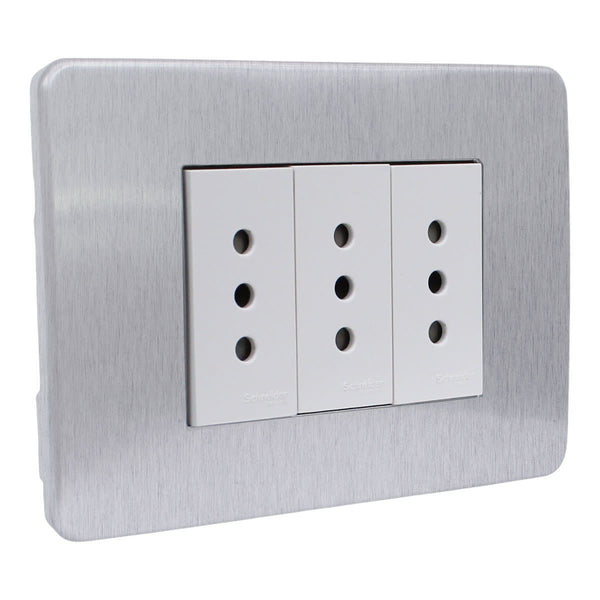 PLACA ORION ARMADA C/TOMA CORRIENTE TRIPLE 10A 250V ALU COSMIC