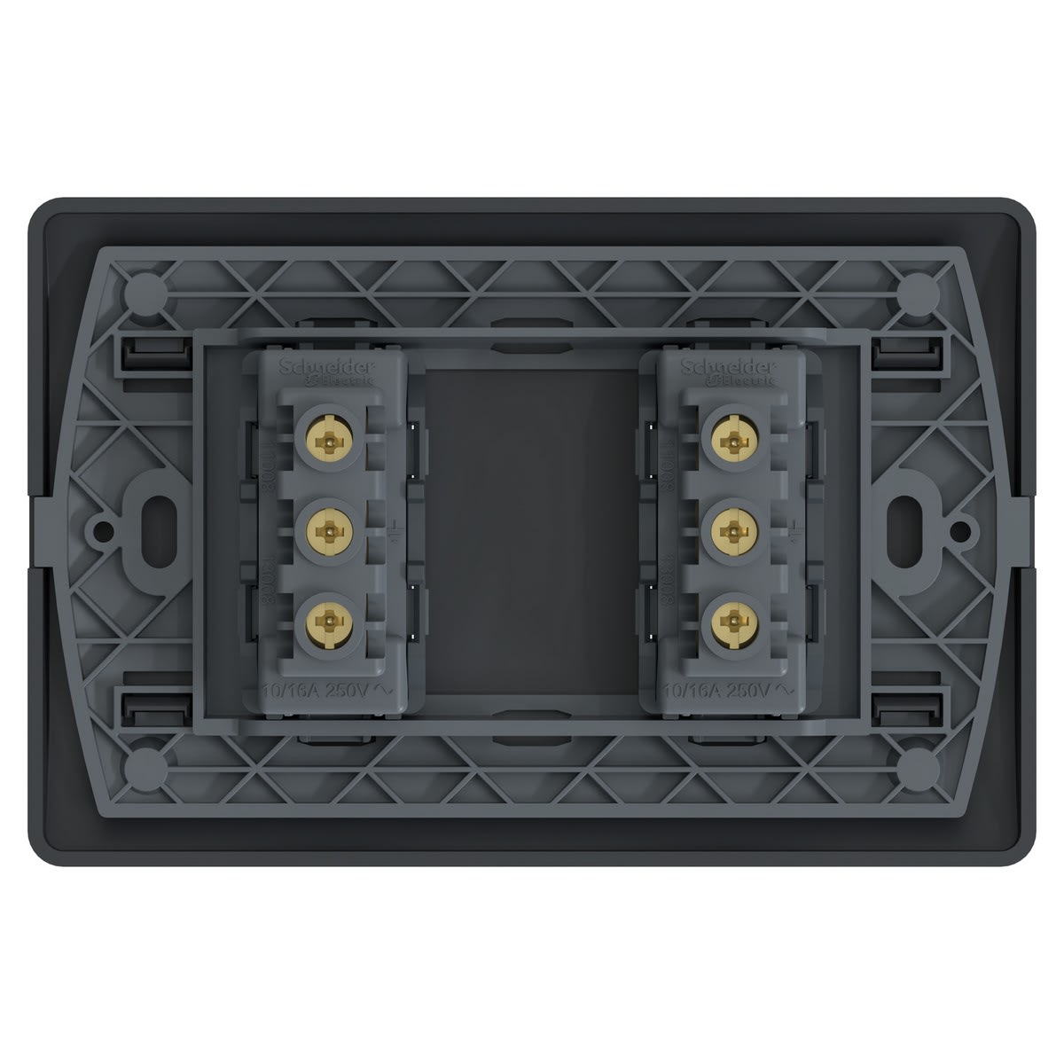 PLACA GENESIS ARMADA C/TOMA CORRIENTE DOBLE 10A 250V BLACK