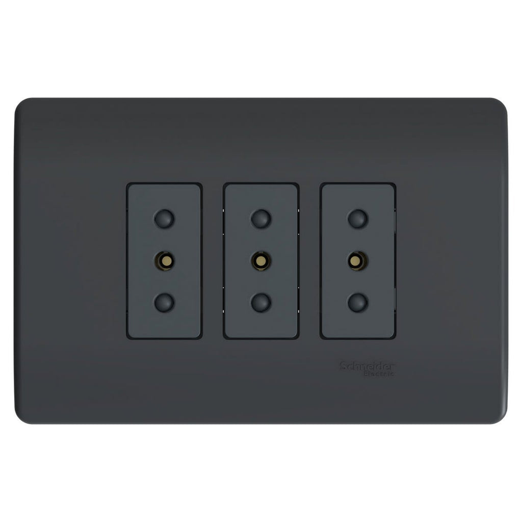 PLACA GENESIS ARMADA C/TOMA CORRIENTE TRIPLE 10A 250V BLACK