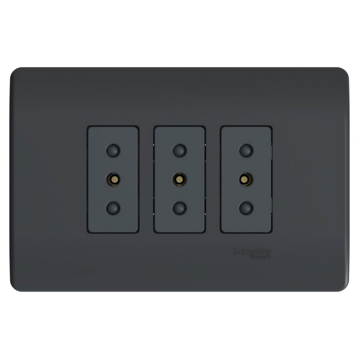 PLACA GENESIS ARMADA C/TOMA CORRIENTE TRIPLE 10A 250V BLACK
