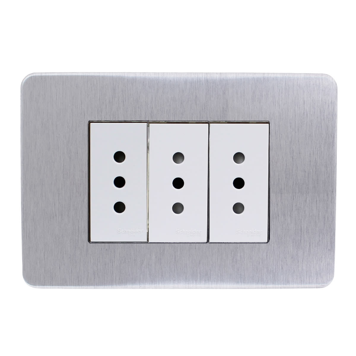 PLACA ORION ARMADA C/TOMA CORRIENTE TRIPLE 10A 250V ALU COSMIC