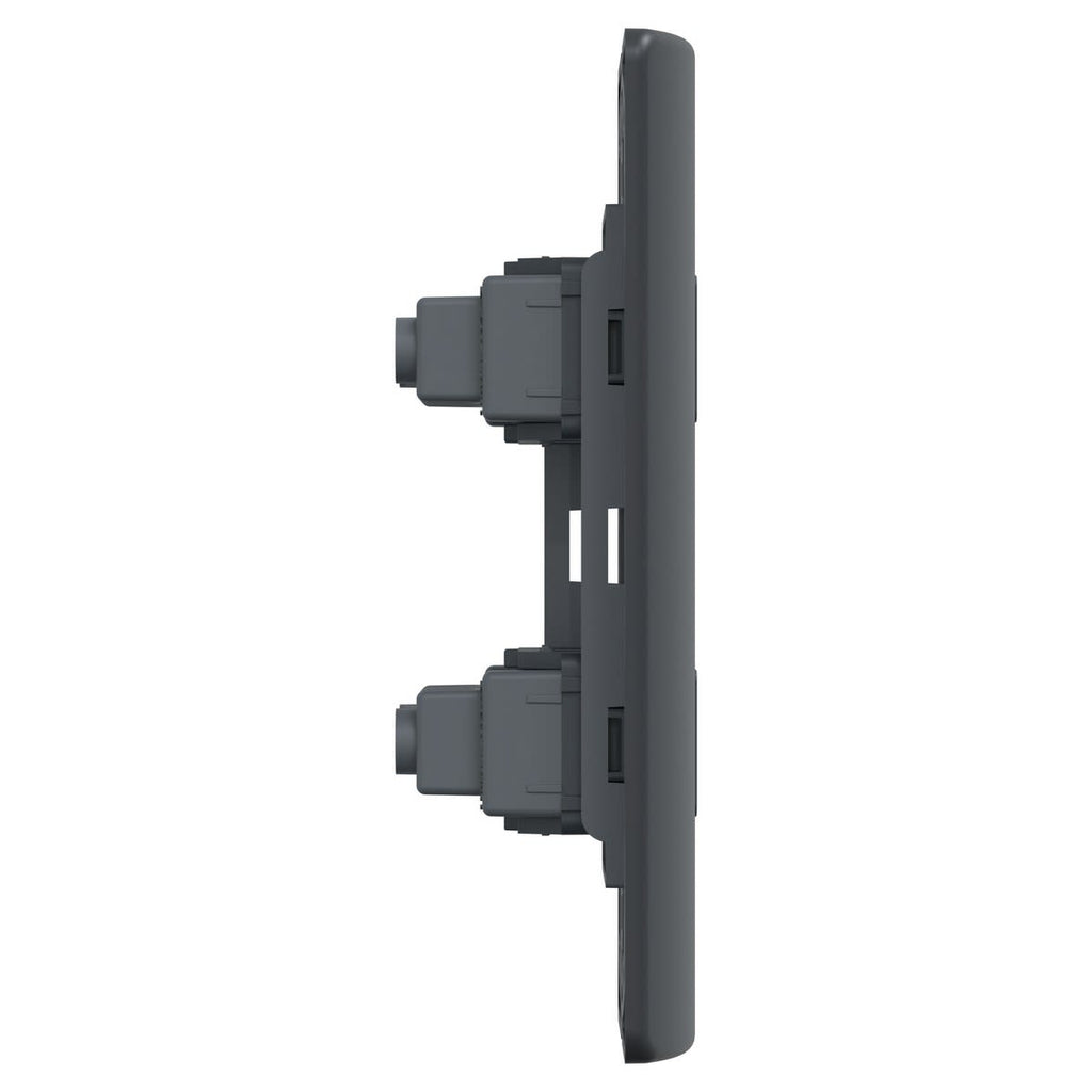 PLACA GENESIS ARMADA C/TOMA CORRIENTE DOBLE 10A 250V BLACK