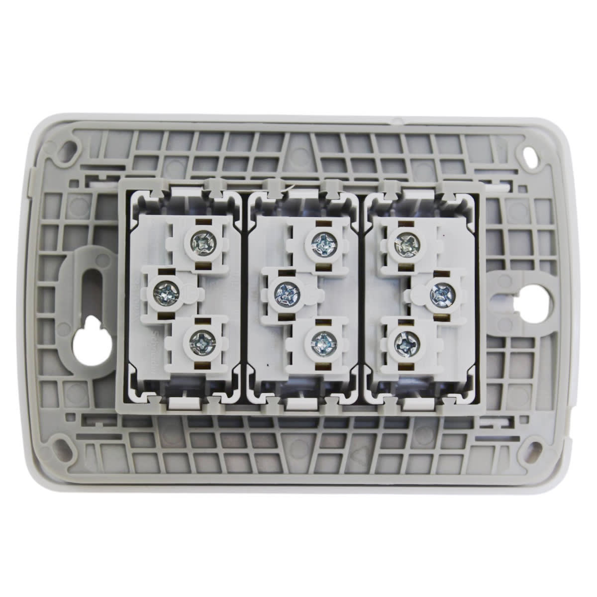 PLACA MILUZ ARMADA C/TOMA CORRIENTE TRIPLE 10A 250V BLANCO