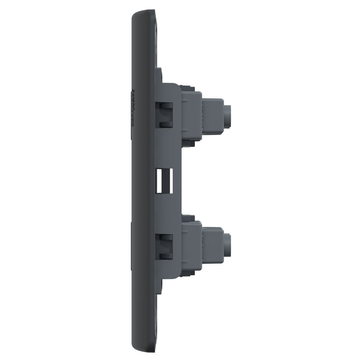 PLACA GENESIS ARMADA C/TOMA CORRIENTE DOBLE 10A 250V BLACK