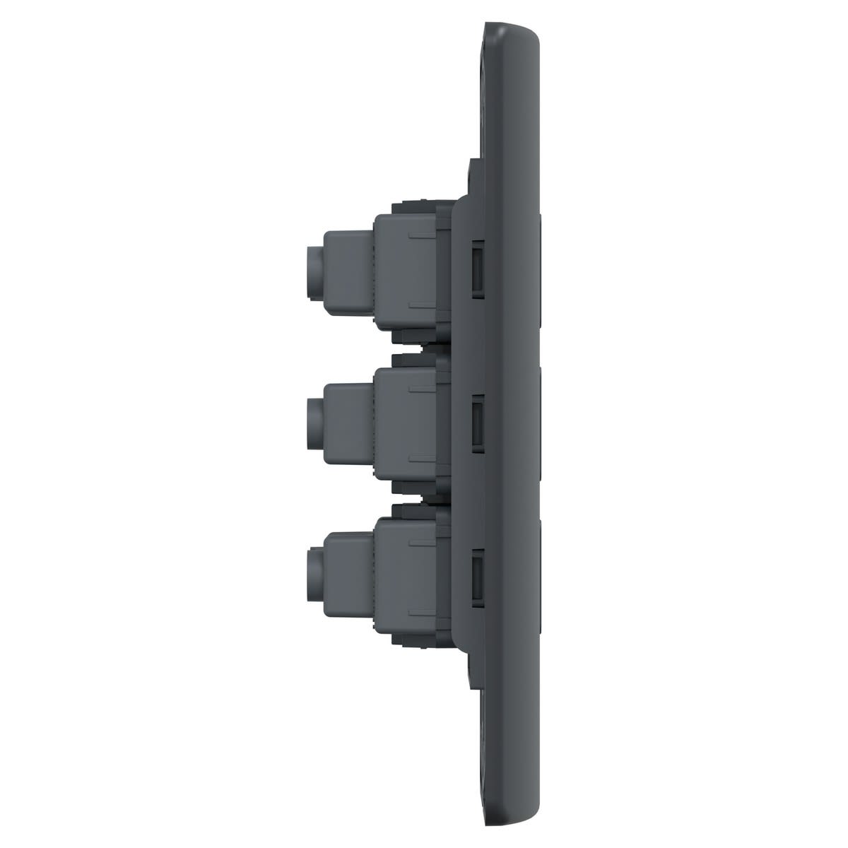 PLACA GENESIS ARMADA C/TOMA CORRIENTE TRIPLE 10A 250V BLACK