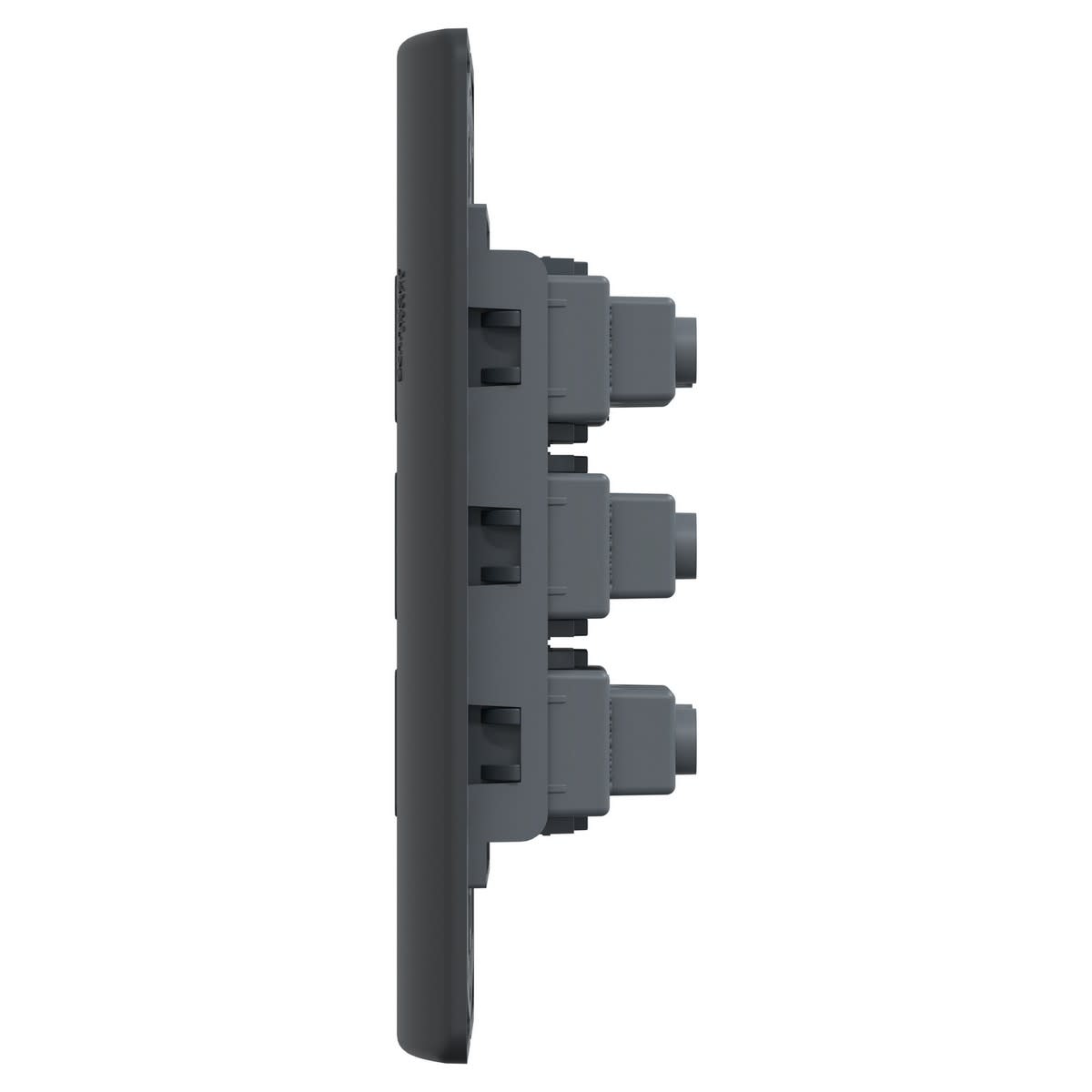 PLACA GENESIS ARMADA C/TOMA CORRIENTE TRIPLE 10A 250V BLACK