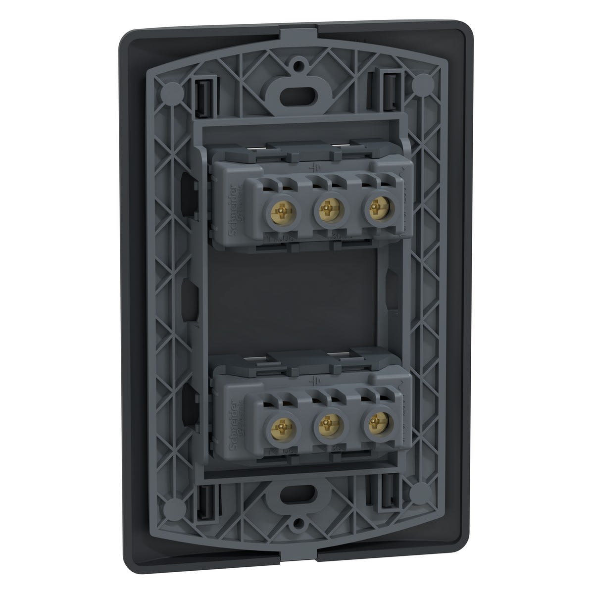 PLACA GENESIS ARMADA C/TOMA CORRIENTE DOBLE 10A 250V BLACK
