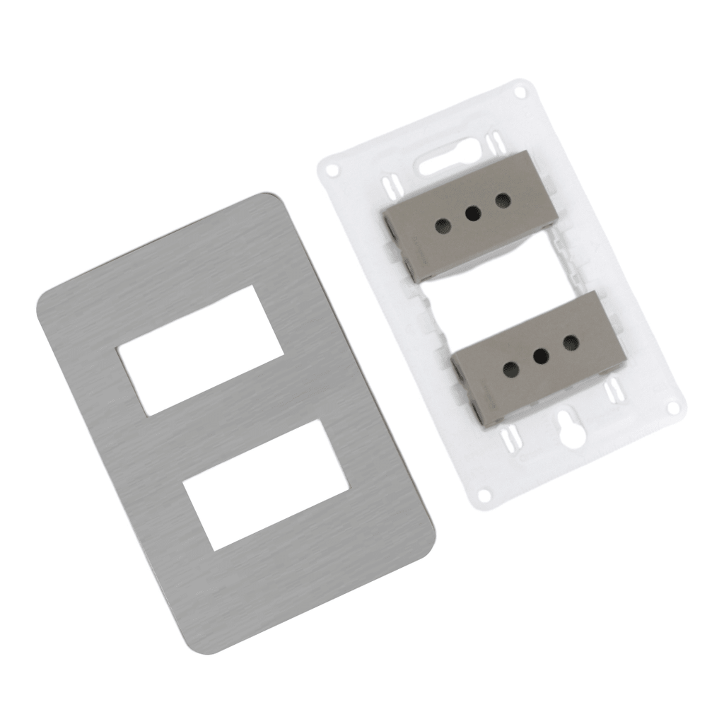PLACA ORION ARMADA C/TOMA CORRIENTE DOBLE 10A 250V BRONCE