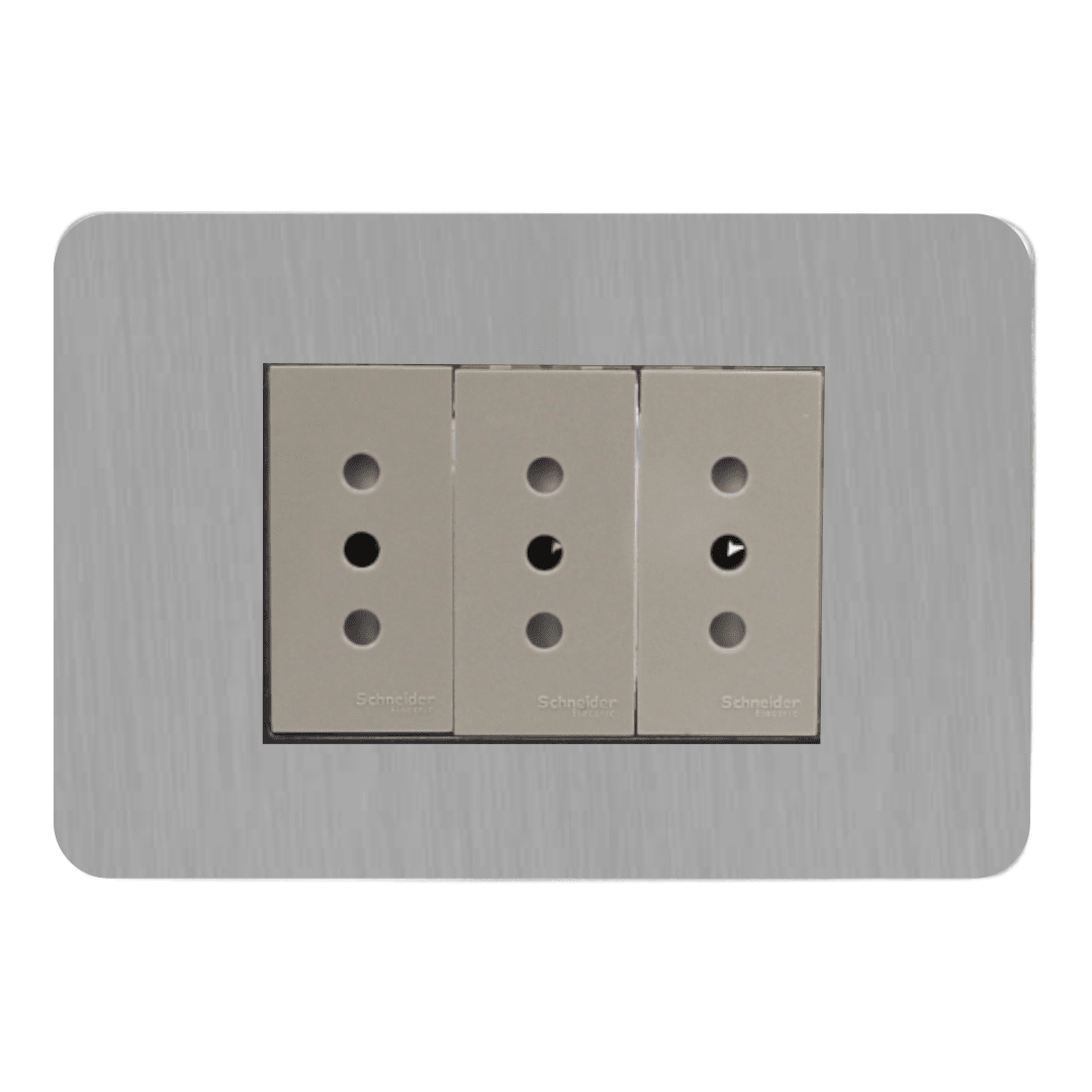 PLACA ORION ARMADA C/TOMA CORRIENTE TRIPLE 10A 250V BRONCE