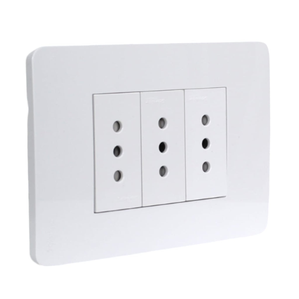 PLACA ORION ARMADA C/TOMA CORRIENTE TRIPLE 10A 250V BLANCO
