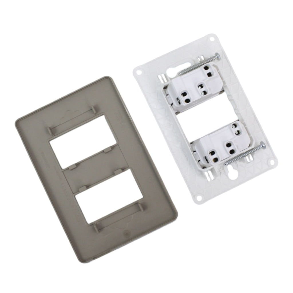 PLACA ORION ARMADA C/TOMA CORRIENTE DOBLE 10A 250V BRONCE