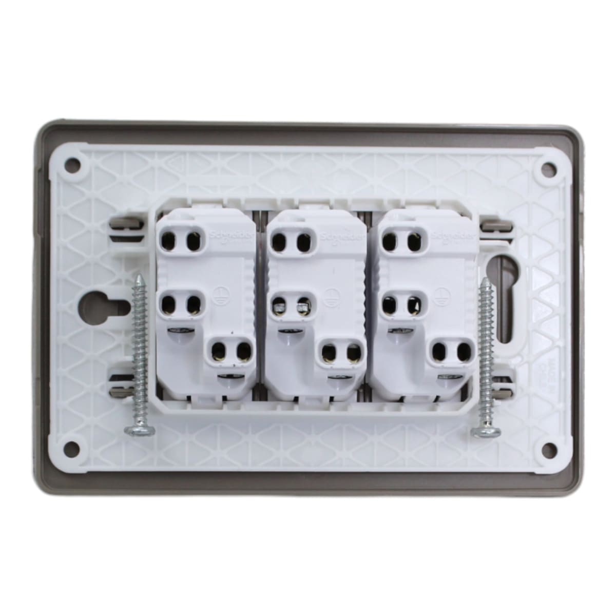 PLACA ORION ARMADA C/TOMA CORRIENTE TRIPLE 10A 250V BRONCE