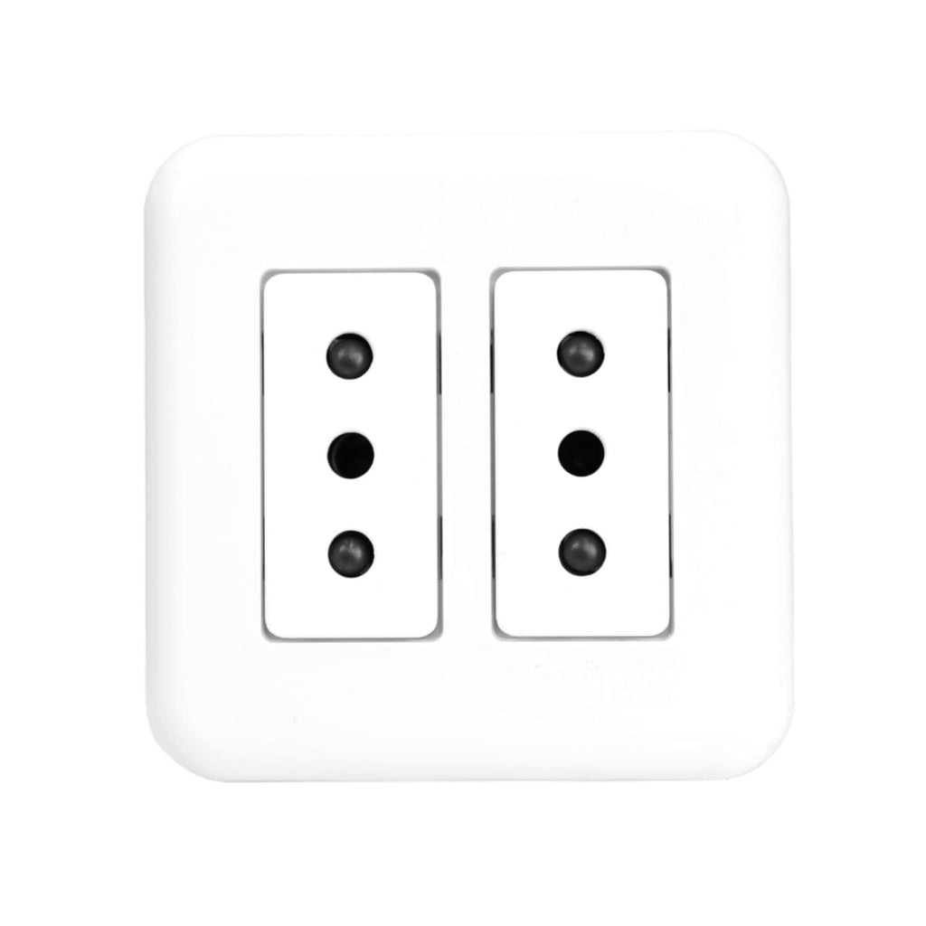 CASQUETE GENESIS ARMADO C/TOMA CORRIENTE DOBLE 10A 250V BLANCO