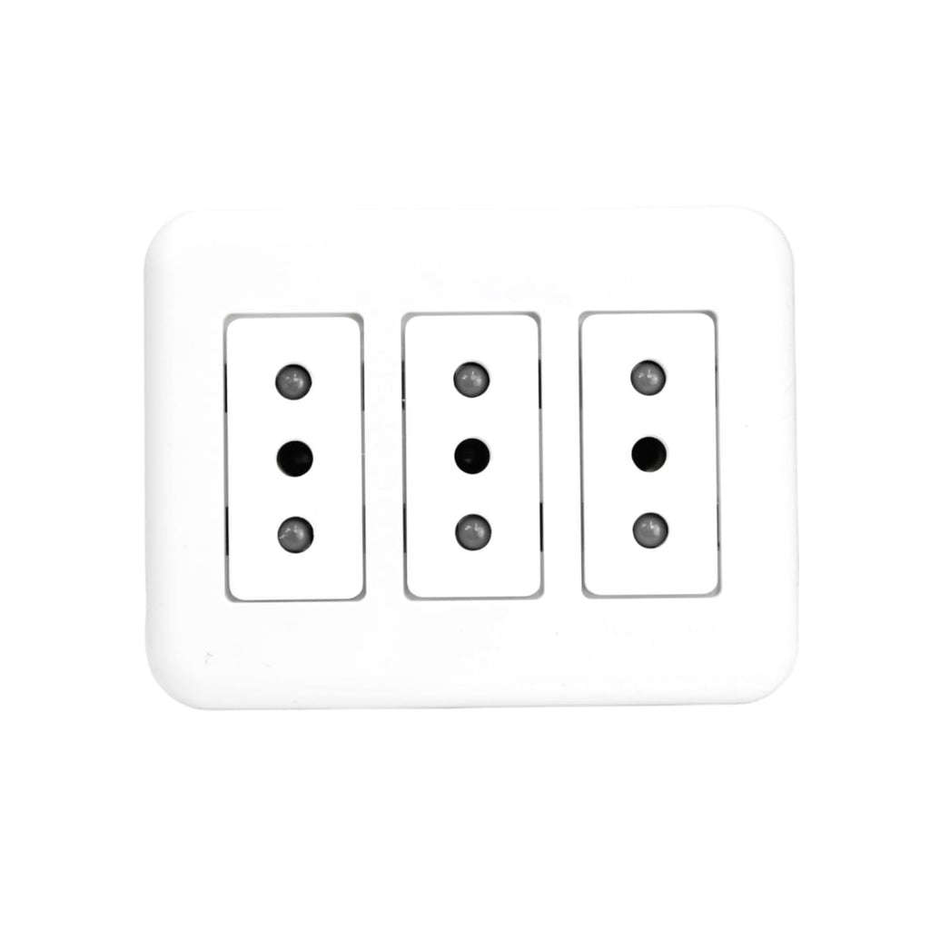 CASQUETE GENESIS ARMADO C/TOMA CORRIENTE TRIPLE 10A 250V BLANCO
