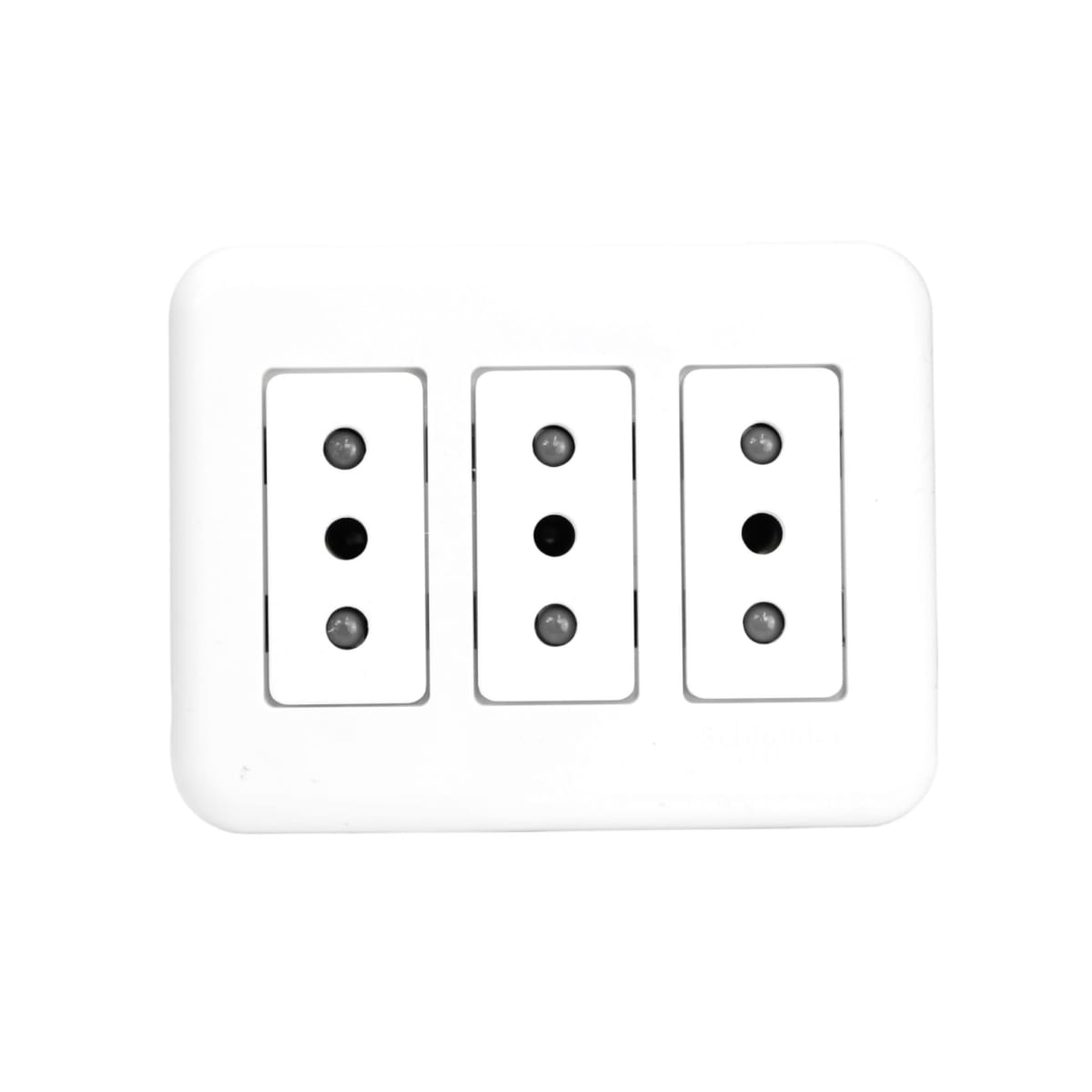 CASQUETE GENESIS ARMADO C/TOMA CORRIENTE TRIPLE 10A 250V BLANCO
