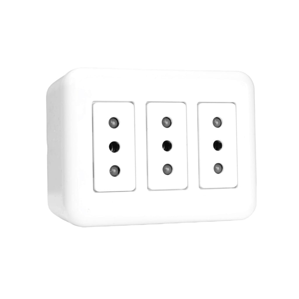 CASQUETE GENESIS ARMADO C/TOMA CORRIENTE TRIPLE 10A 250V BLANCO
