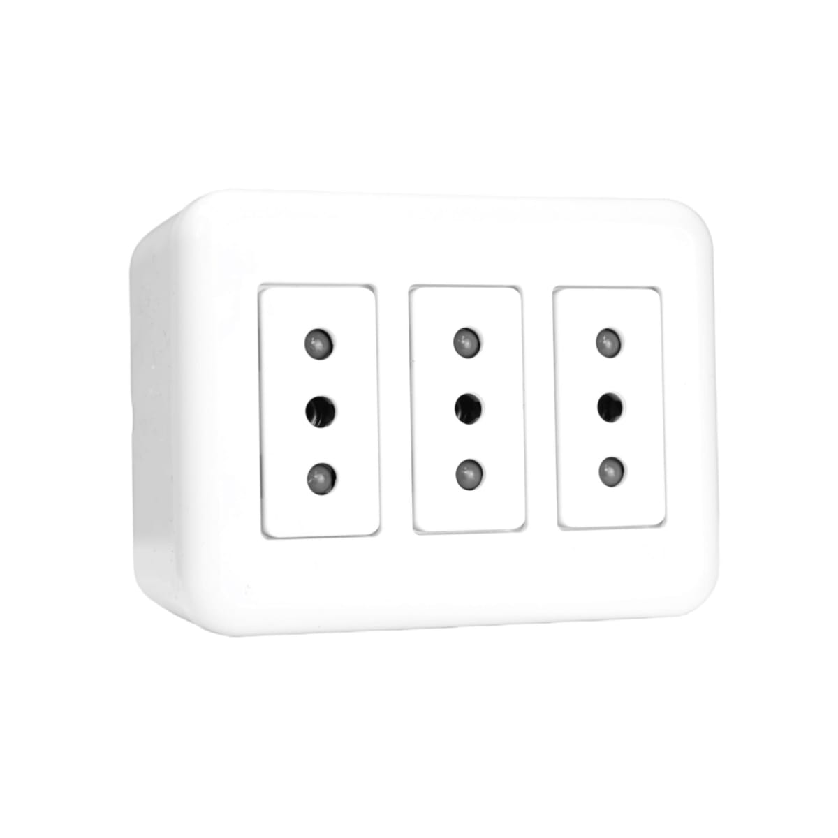 CASQUETE GENESIS ARMADO C/TOMA CORRIENTE TRIPLE 10A 250V BLANCO