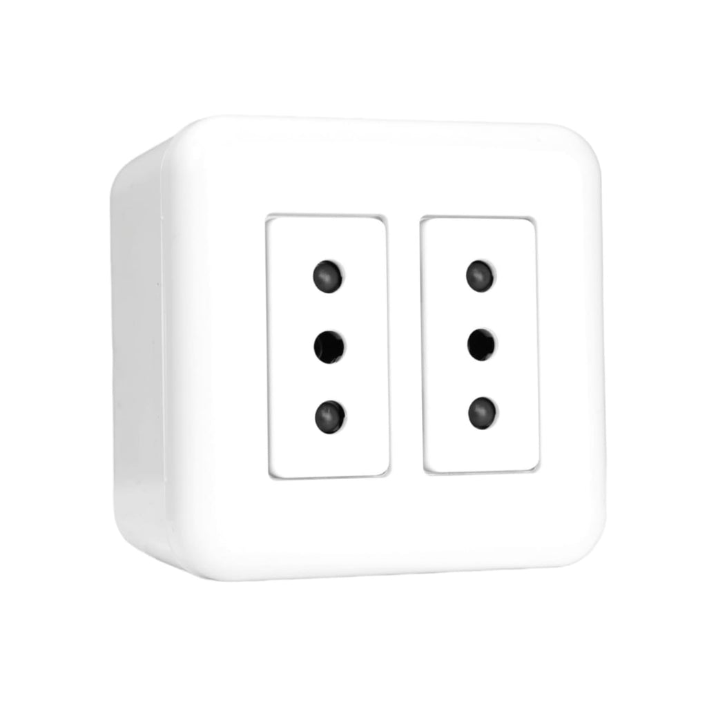CASQUETE GENESIS ARMADO C/TOMA CORRIENTE DOBLE 10A 250V BLANCO