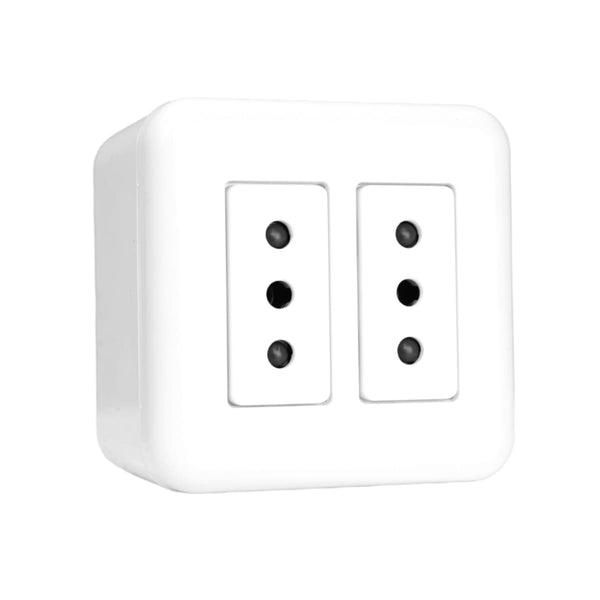 CASQUETE GENESIS ARMADO C/TOMA CORRIENTE DOBLE 10A 250V BLANCO