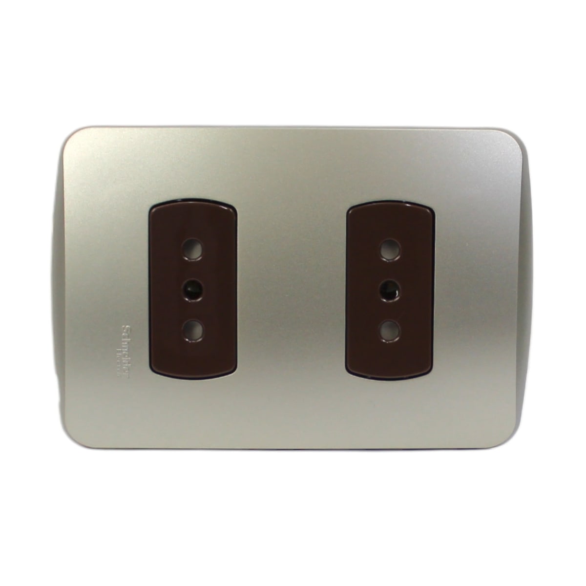 PLACA MILUZ ARMADA C/TOMA CORRIENTE DOBLE 10A 250V DORADO
