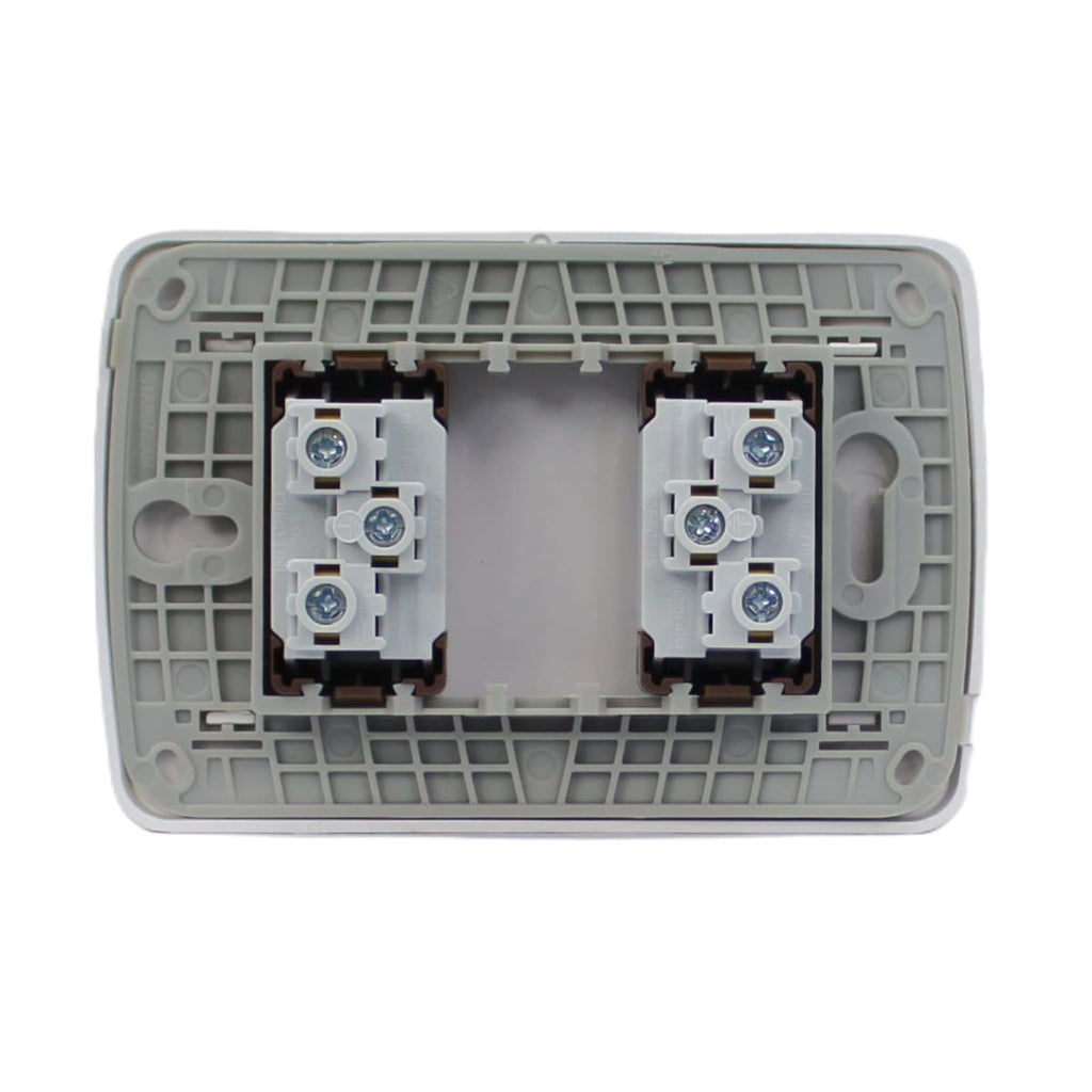 PLACA MILUZ ARMADA C/TOMA CORRIENTE DOBLE 10A 250V DORADO