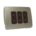 PLACA MILUZ ARMADA C/TOMA CORRIENTE TRIPLE 10A 250V DORADO