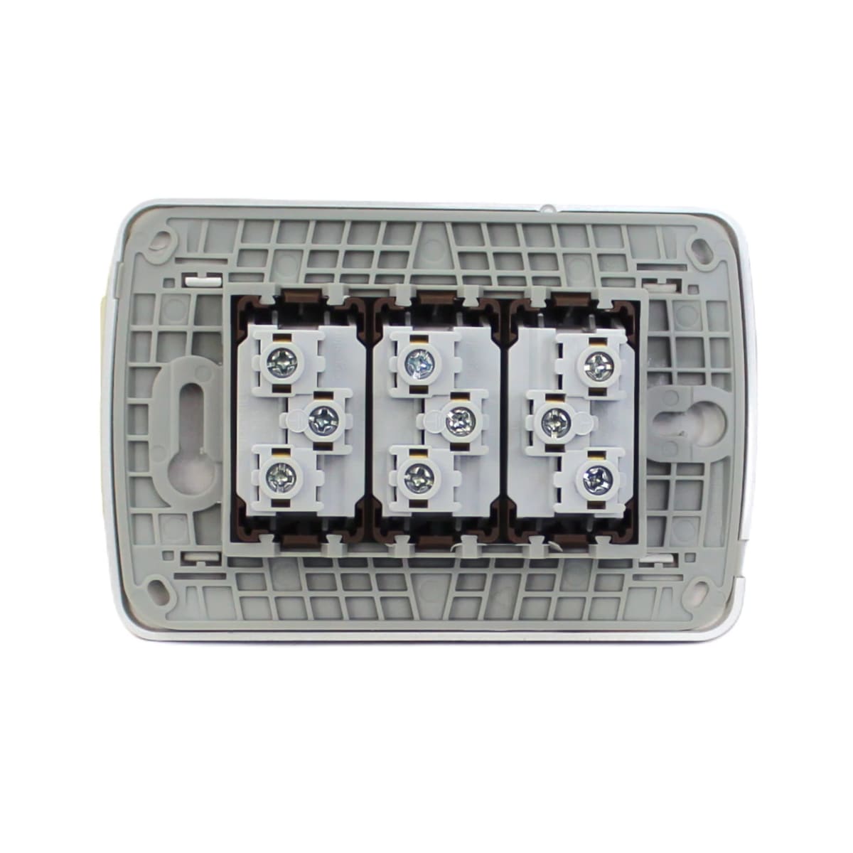 PLACA MILUZ ARMADA C/TOMA CORRIENTE TRIPLE 10A 250V DORADO