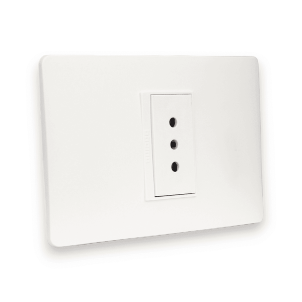 TOMA CORRIENTE SIMPLE 2P+T 10A 250V BLANCO ARMADA LÚZICA
