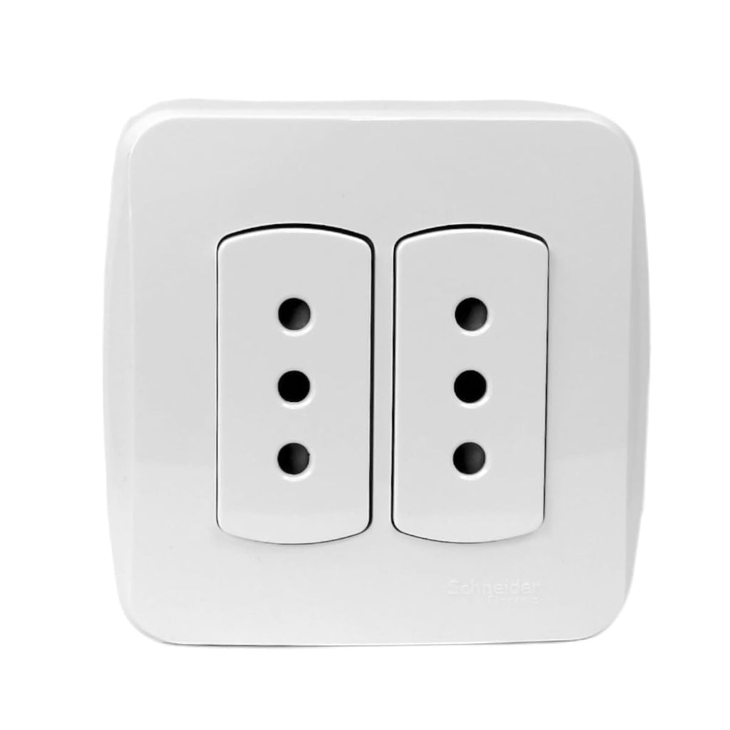 CASQUETE MILUZ ARMADO C/TOMA CORRIENTE DOBLE 10A 250V BLANCO