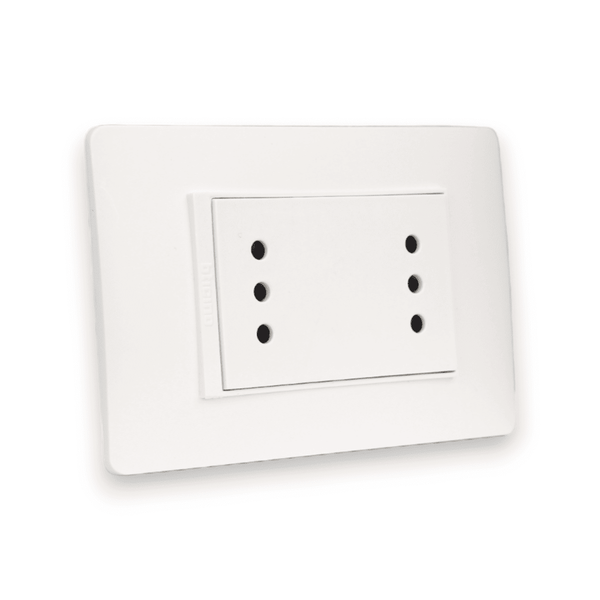 TOMA CORRIENTE DOBLEX 2P+T 10A 250V BLANCO ARMADA LÚZICA