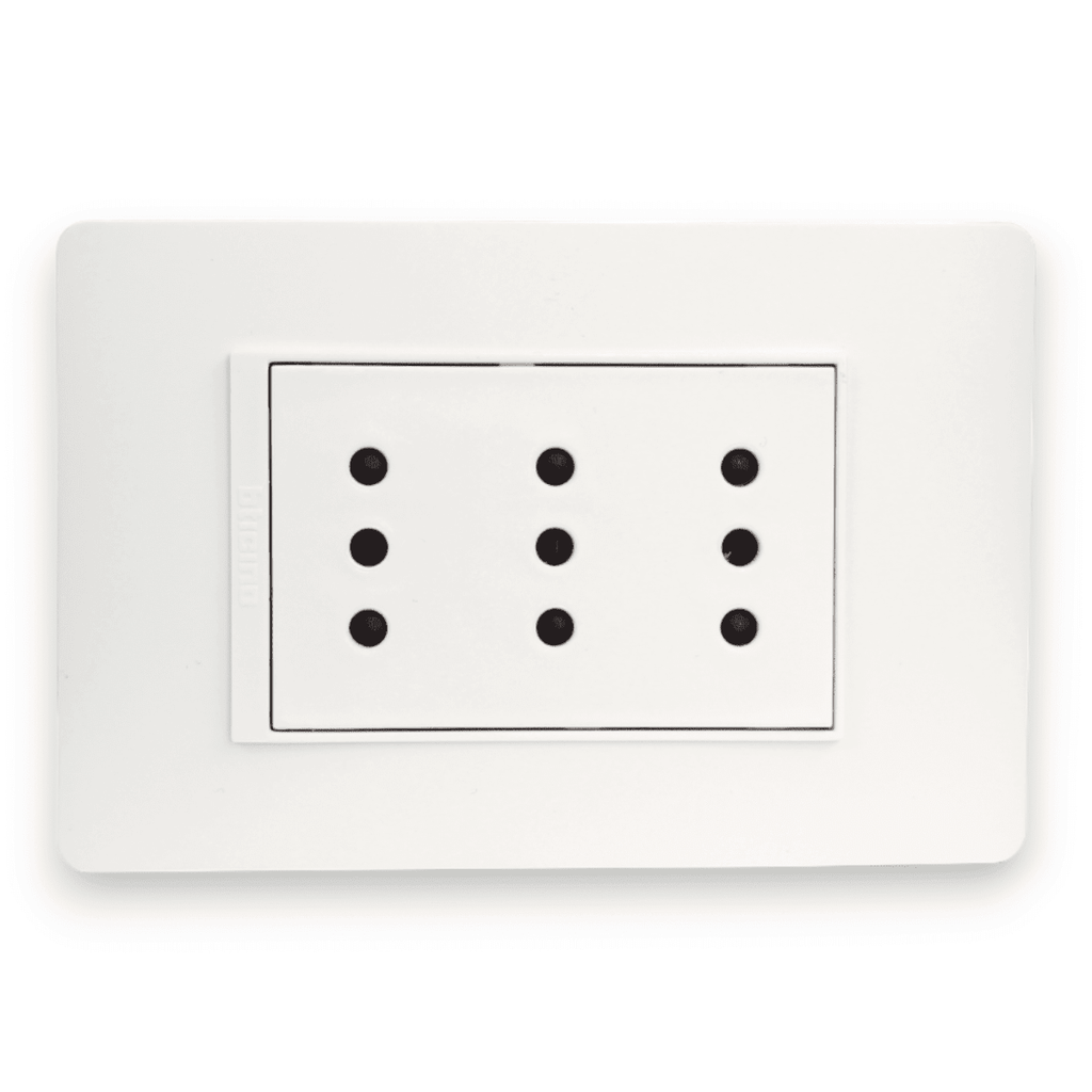 TOMA CORRIENTE TRIPLEX 2P+T 10A 250V BLANCO ARMADA LÚZICA