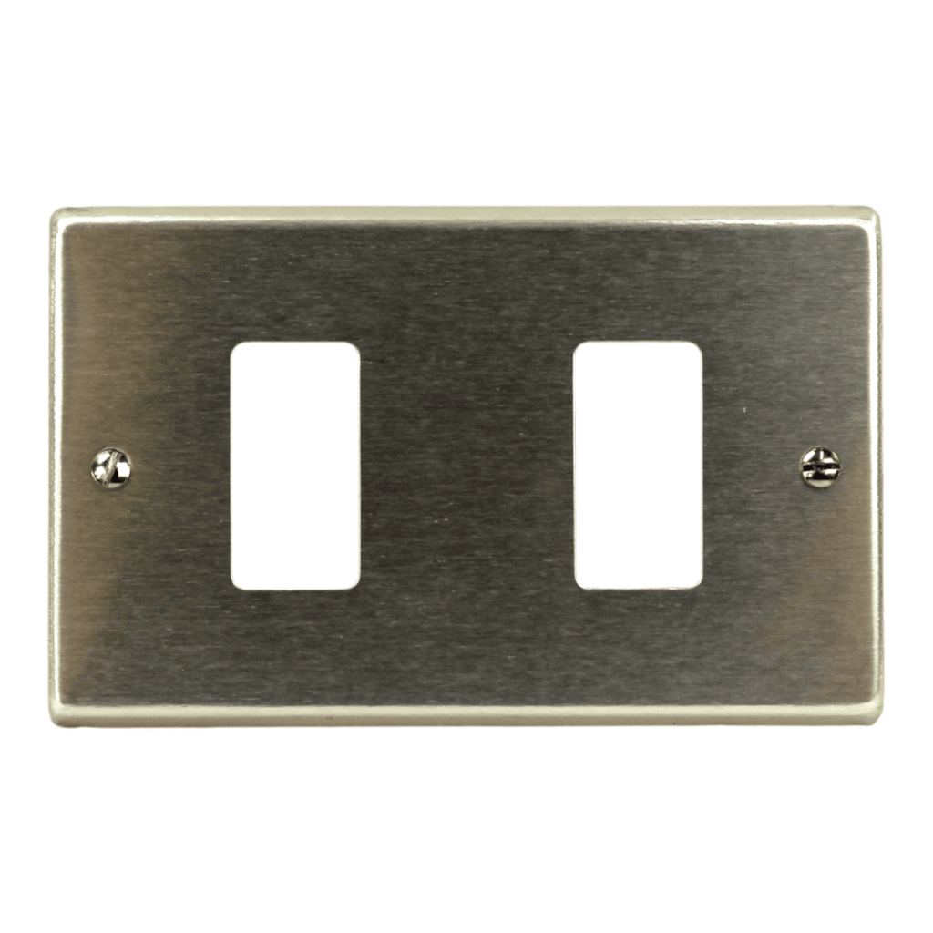 PLACA 2 PUESTO CON TORNILLOS ALUMINIO ANODIZADO
