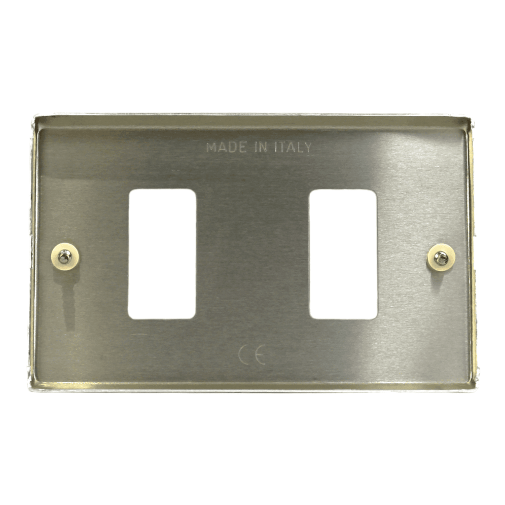 PLACA 2 PUESTO CON TORNILLOS ALUMINIO ANODIZADO