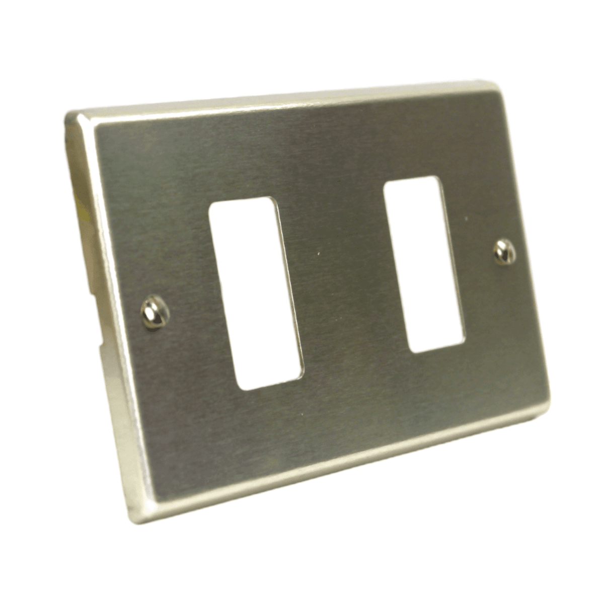 PLACA 2 PUESTO CON TORNILLOS ALUMINIO ANODIZADO