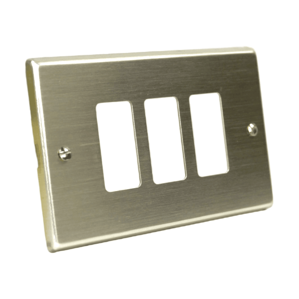 PLACA 3 PUESTO CON TORNILLOS ALUMINIO ANODIZADO