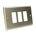 PLACA 3 PUESTO CON TORNILLOS ALUMINIO ANODIZADO