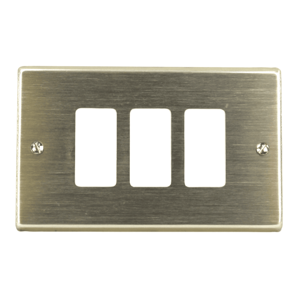 PLACA 3 PUESTO CON TORNILLOS ALUMINIO ANODIZADO