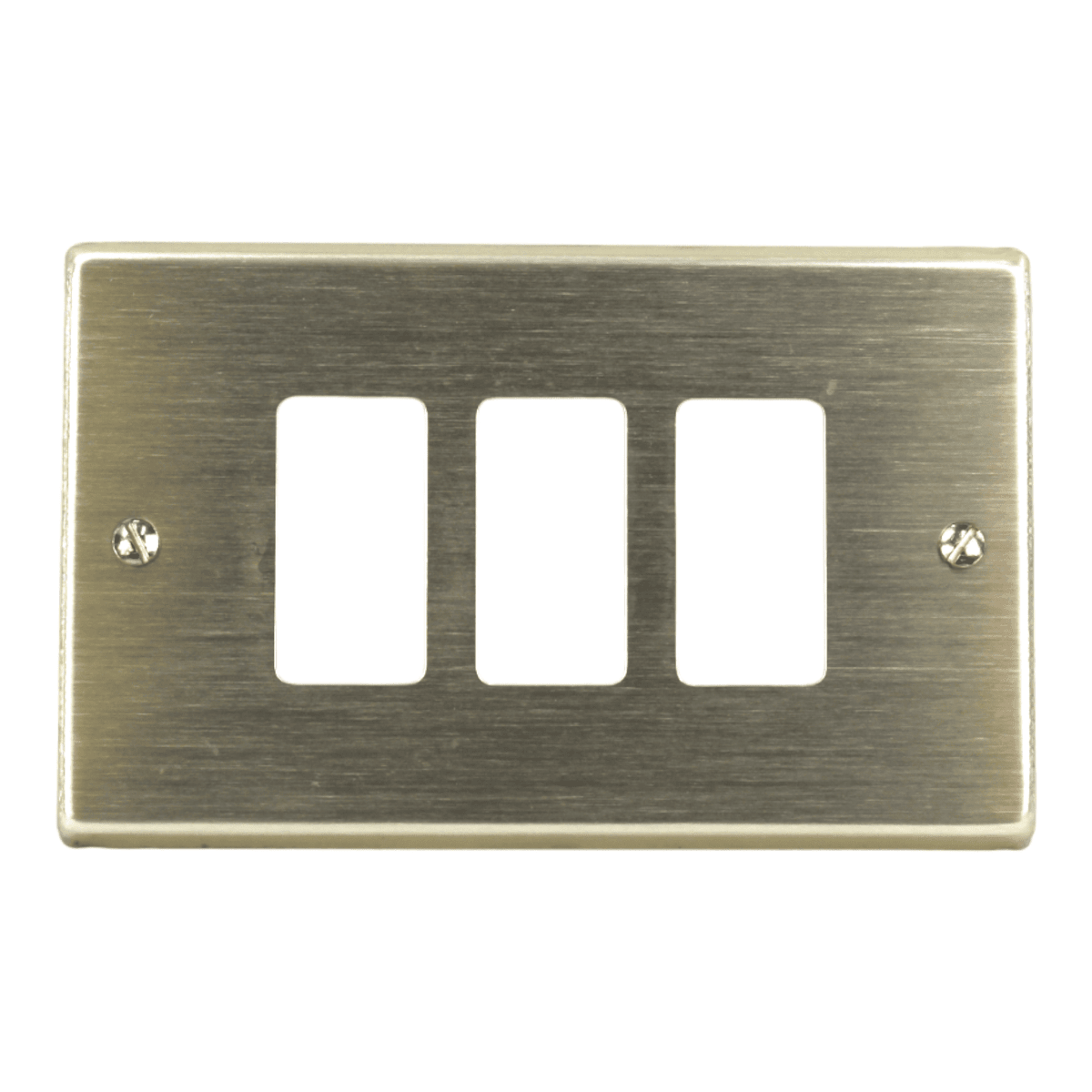 PLACA 3 PUESTO CON TORNILLOS ALUMINIO ANODIZADO