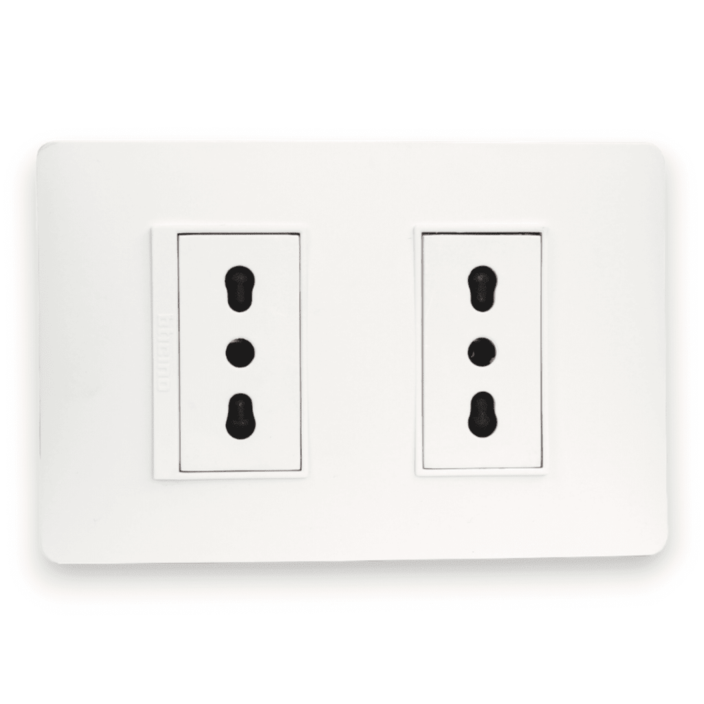 TOMA CORRIENTE DOBLE 2P+T 10/16A 250V BLANCO ARMADA LÚZICA
